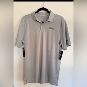 NWT Men’s Lakers Nike Light Gray Polo Standard Fit Dry-Fit Golf Shirt Size M